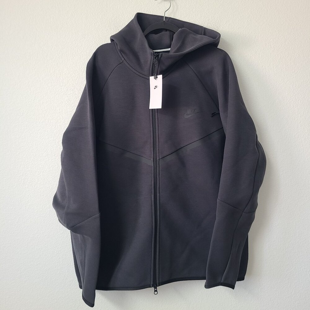 Nike Tech Fleece Full Zip Hoodie Jacket HV0949-060 Size XXL Black